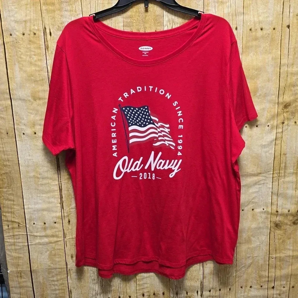 Old Navy | Graphic Tee | Red Wite Blue | Size XXL